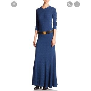 Blue Cotton Maxi Dress By Polo Ralph Lauren